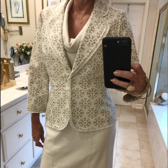 Alex Marie blazer/jacket, size 10, white and taupe, darling!  Great Condition! - Picture 5 of 8